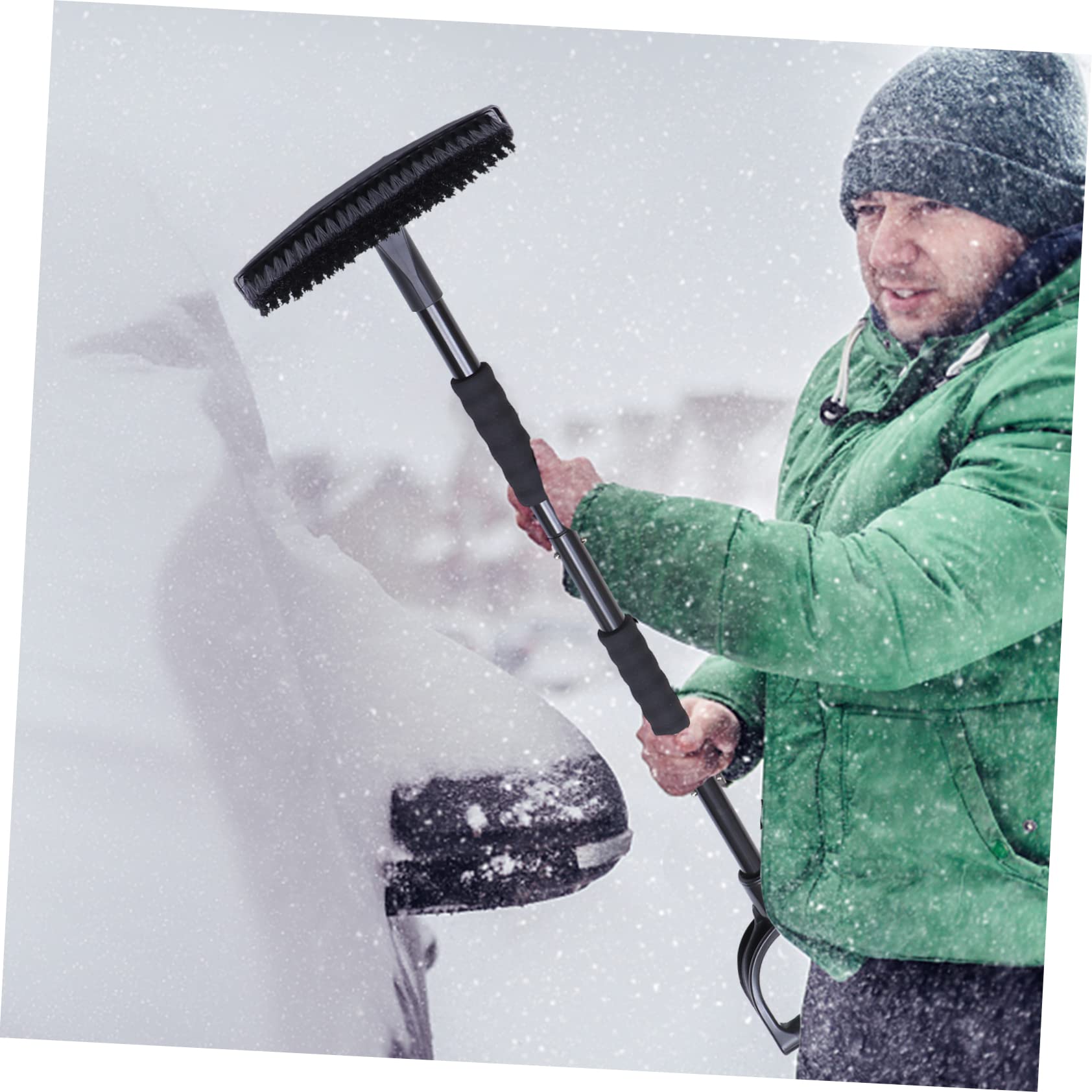 BESTonZON Traje de Pala de Nieve Extensible y Desmontable para Coche Incluye Quitanieves para Coche Raspador de Hielo y Cepillo para Despejar el Hielo Vehículos Invierno