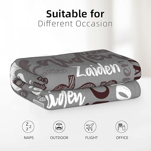 Miniatura 5 de Dr.TOUGH Mantas personalizadas con nombre para niñas, niños y adultos, mantas con monograma, Navidad, cumpleaños, Día de la Madre, Padre, Día de San