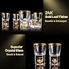 DUJUST Shot Glasses 4cl Crystal Glasses Decorated with 24K Gold Leaf Flakes Cool & Cute Shot Glasses BPA Free and Lead Free Room Decor - Pack of 2