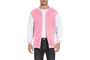 Men's Classic Letterman Casual Slim Fit Varsity Bomber Jacket