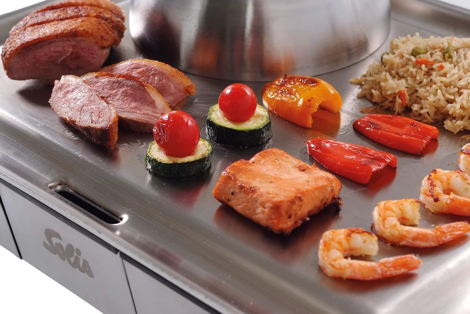 Solis Teppanyaki@Home 795 Bistecchiera Elettrica - Piastra antigraffio - Griglia elettrica - Teppanyaki Piastra - 49 x 39 cm - 2000W Solis Teppanyaki@Home 795 Bistecchiera Elettrica - Piastra antigraffio - Griglia elettrica - Teppanyaki Piastra - 49 x 39 cm - 2000W