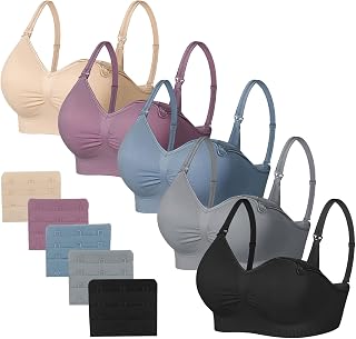 Sleeping Nursing Bras for Breastfeeding Maternity Bras for Pregnancy Seamless Bralette Underwear with Extra Extenders