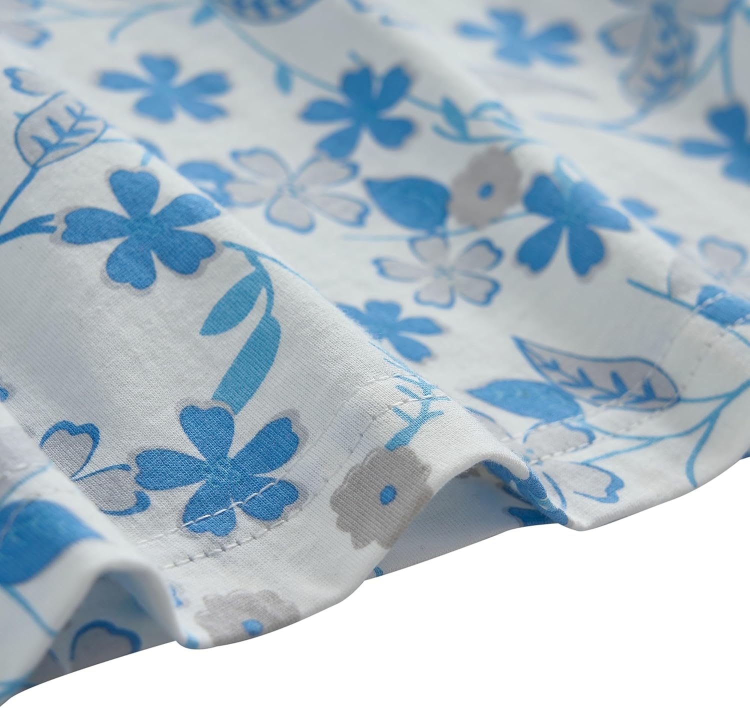 Keyocean Womens Nightgown for Summer - Soft Cotton Comfortable Short Sleeve Lightweight Floral Sleepwear & Loungewear (M-XXL) - Image 7