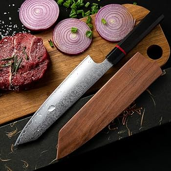 Amazon | KATSU キリツケシェフナイフ ダマスカス 和包丁 8