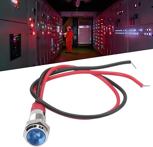 Miniatura 5 de Luz indicadora de metal LED, 0.236in, lámpara de señal impermeable 6 V con alambre para coche, camión, camión, barco, velocímetro, cuentakilómetros