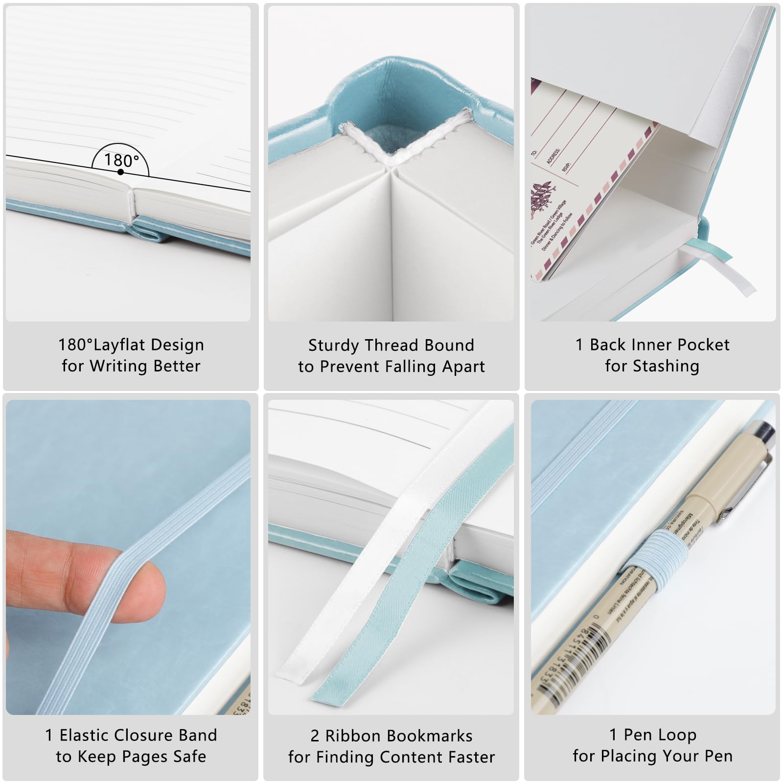 YIEO A4 Lined Notebook, Large A4 Notepad Note Book Hardback with 320 Pages Premium Thick Paper, No bleed - Image 3