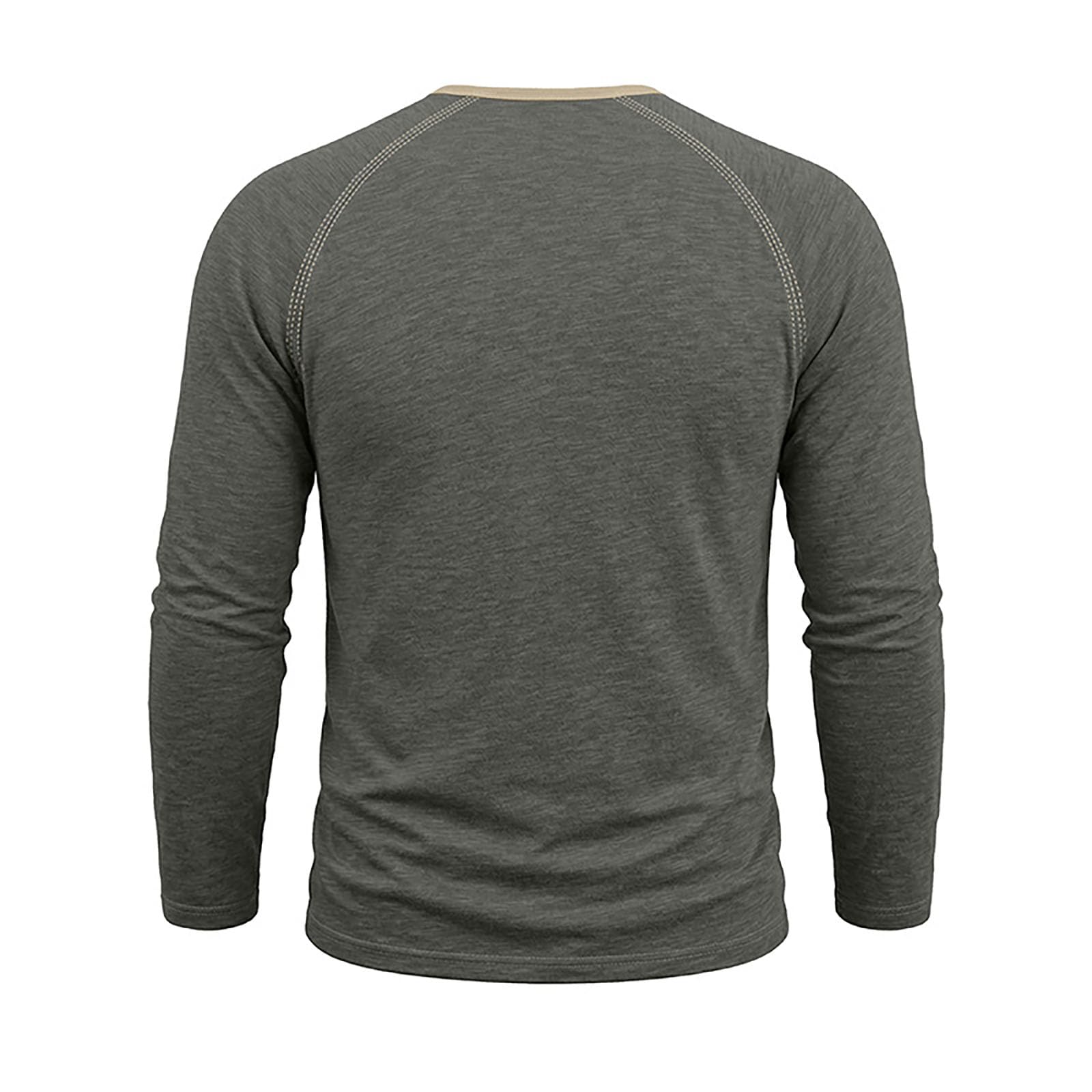 T-Shirt Homme Manches Longues col avec Boutons, Coupe ajustée Slim fit et Manches Raglan, Haut en Coton texturé Respirant, Parfait pour Le Quotidien et Toutes Les activités
