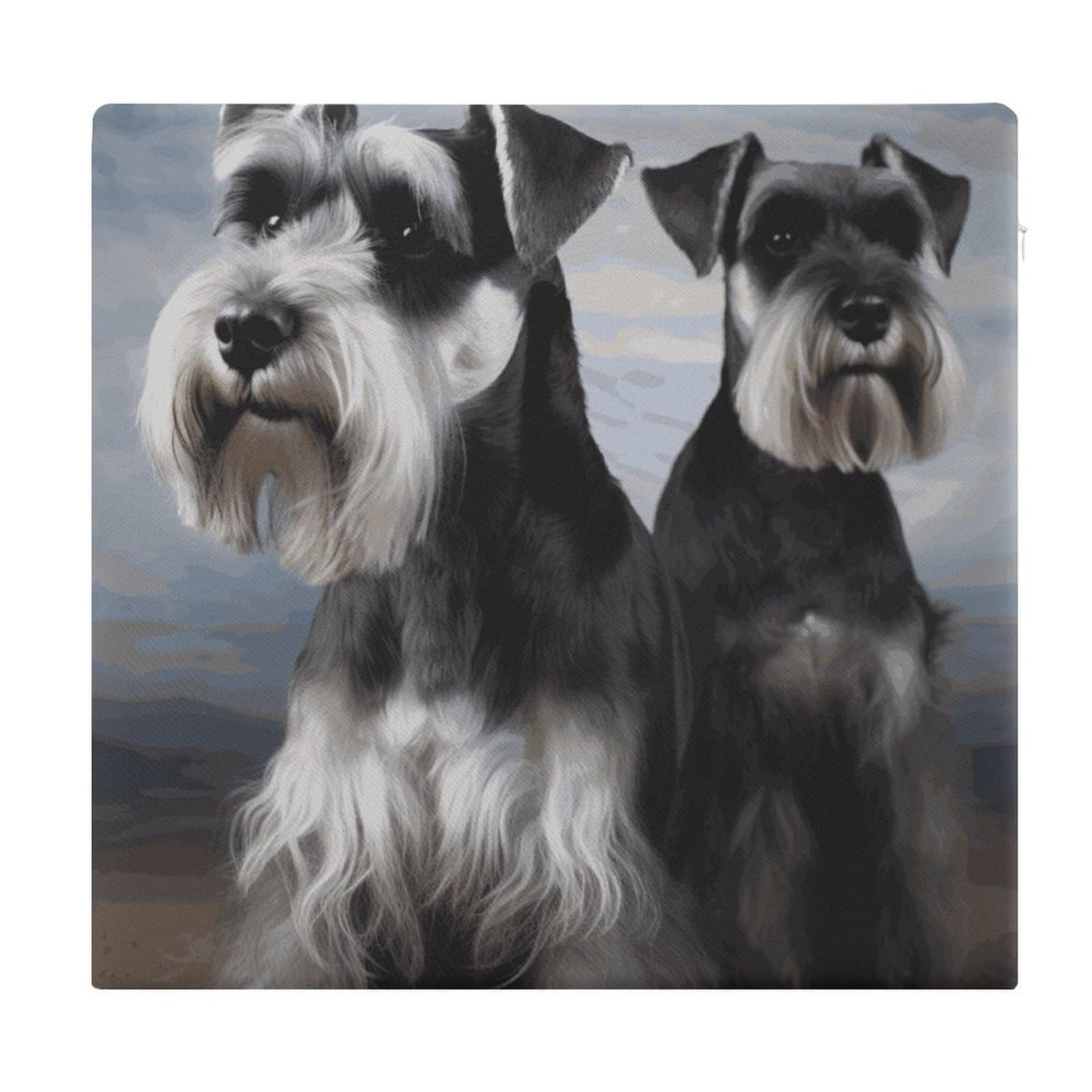 Coussin de sol de méditation en mousse à mémoire de forme imprimé schnauzer chic