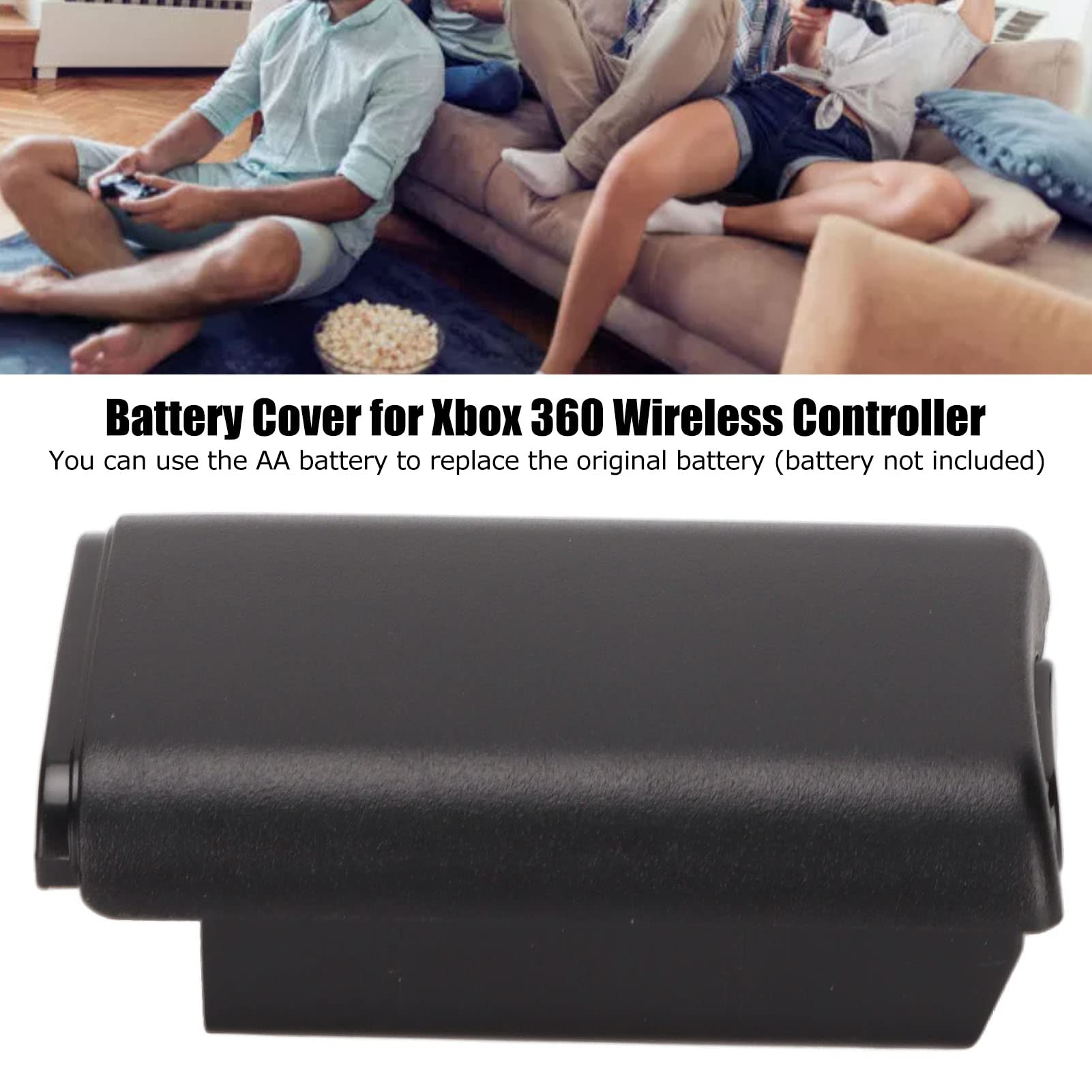 Custodia per Batteria del Controller, per 360 Coperchio della Batteria del Controller Wireless Custodia per Batteria di Ricambio Resistente all'Usura(Nero)