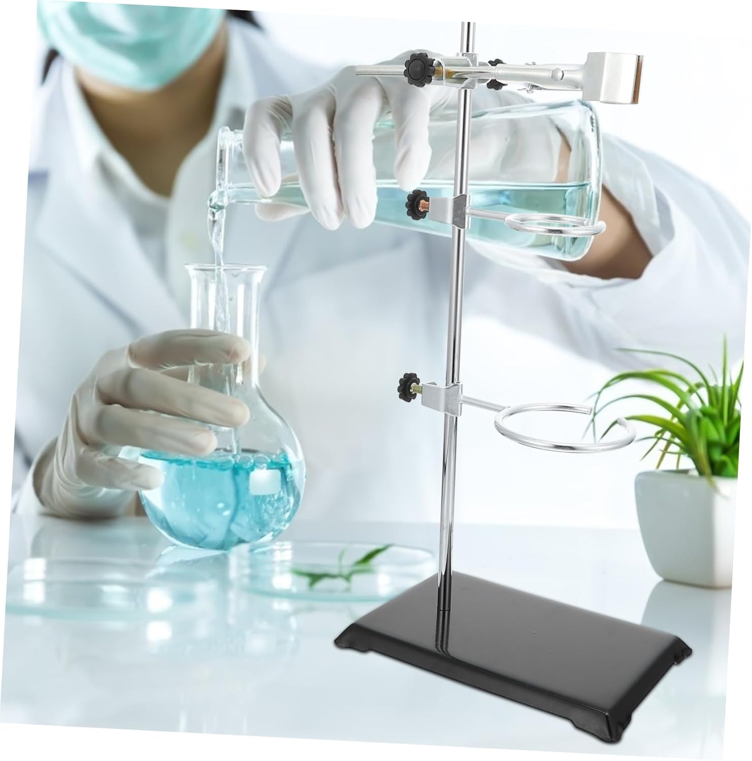 Amosfun 1Pc Laboratory Stand Standard Retort Rack for Filtration Heating Experiments Detachable Design for Stable Base for Secure Instrument Support