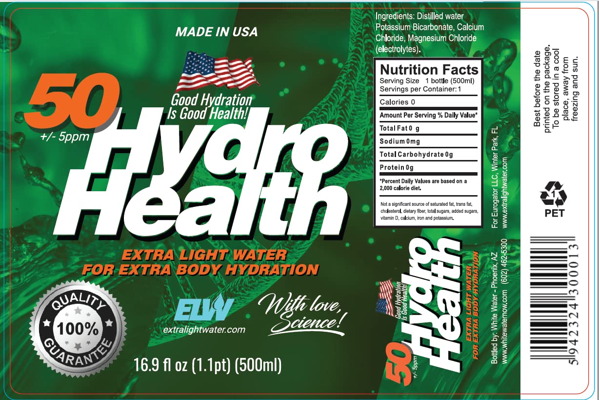 HYDRO HEALTH 50 PPM HYDRO HEALTH Deuterium Depleted Water