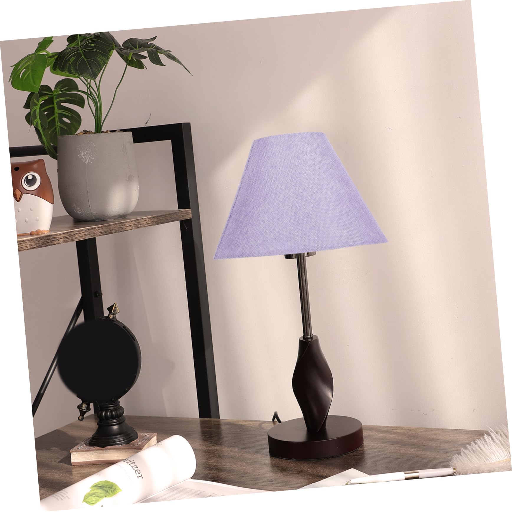 Operitacx Pantalla de Lámpara Pequeña de Lino, Repuesto para Lámpara de Mesa y Escritorio, Base E14/E27, Uso en Dormitorio y Hogar