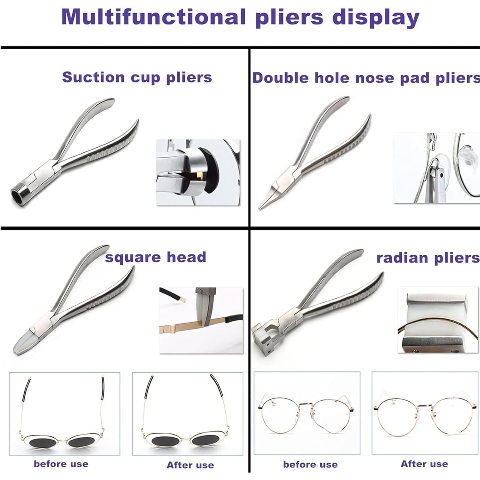 Optische Brillen-Reparaturwerkzeuge, Brillengestell-Reparatur-Schraubendreher-Set Mit 9 Zangen Und 9 Schraubendrehern Und Aufbewahrungsregal, Tragbar Und Robust, Für Einzelpersonen