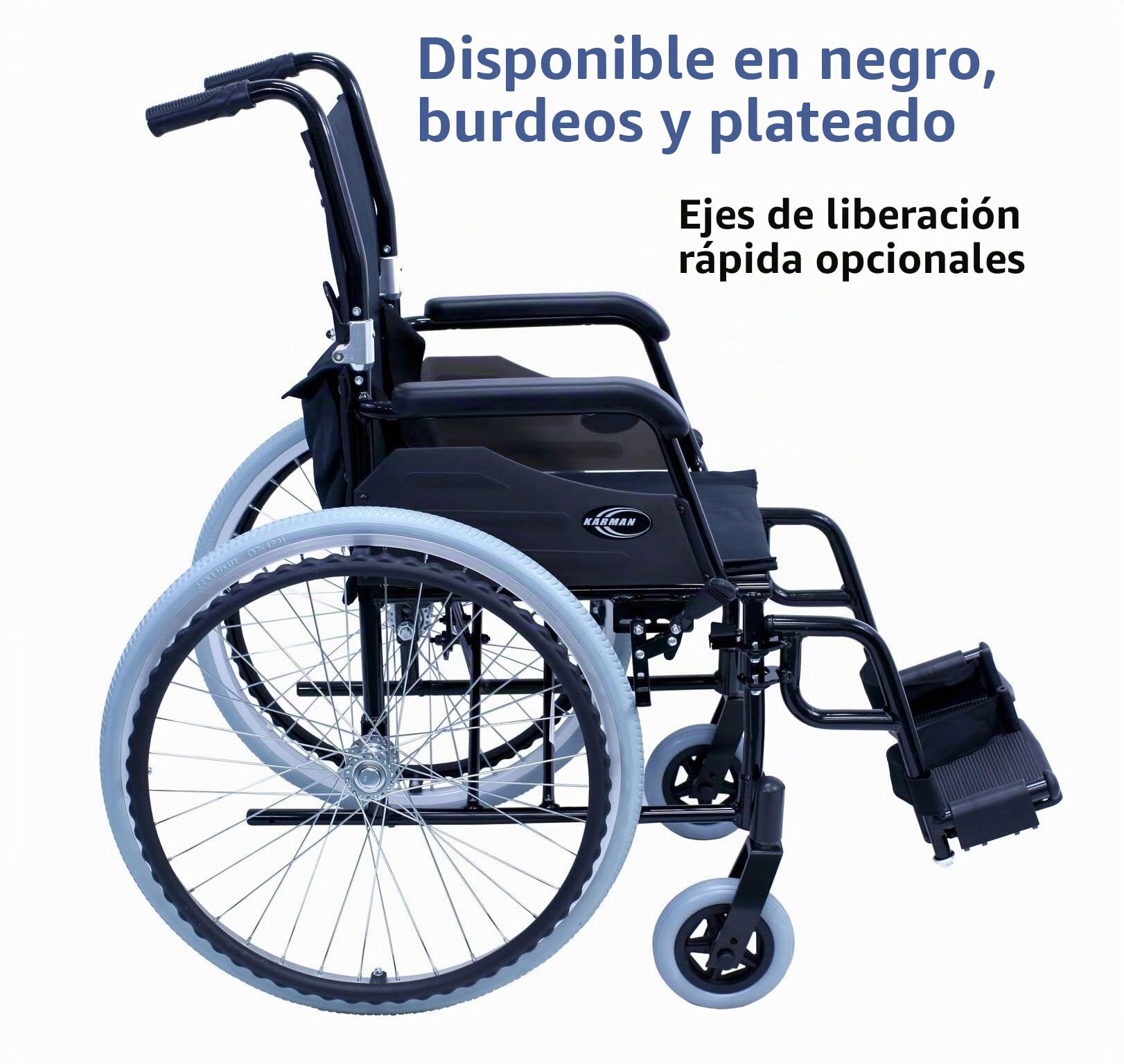 Karman Healthcare - Silla de ruedas ultraligera LT-980 de 24 libras, color negro