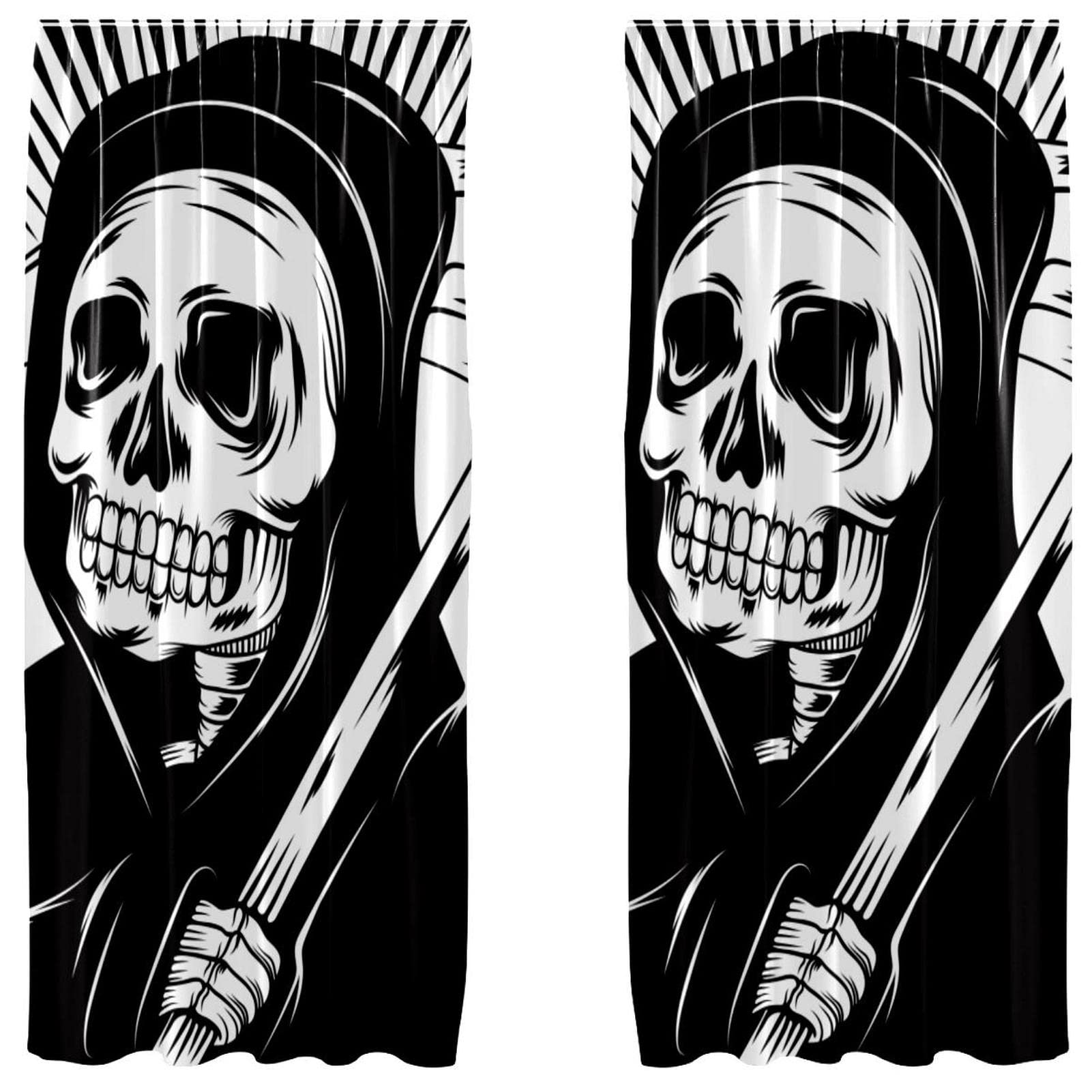 Cortinas de calaveras de Halloween para decorar el dormitorio y preparar tu fiesta en casa