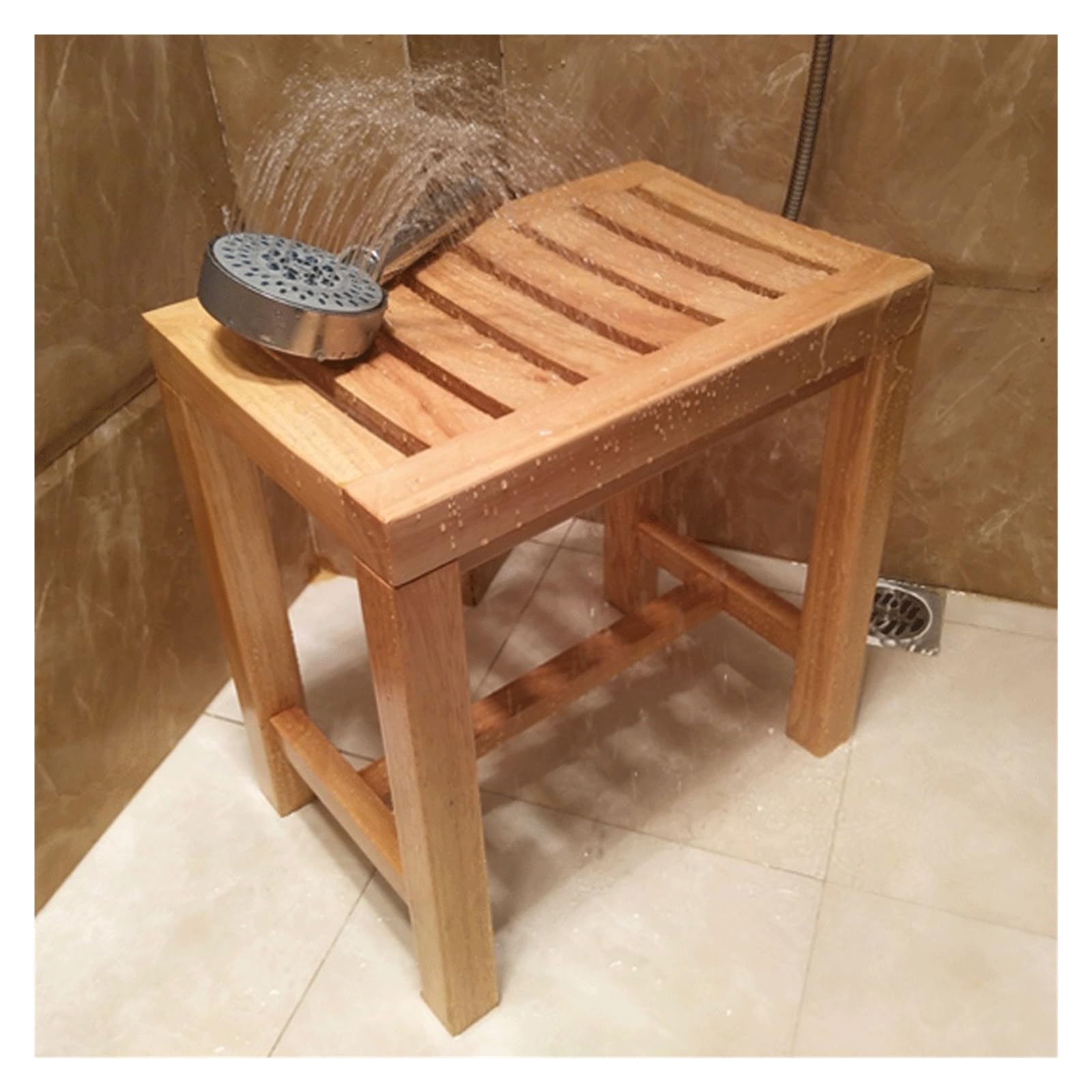 Banco De Ducha De Teca De Lujo,Asientos De Ducha Impermeables De Madera Asiento De Baño De Ducha Silla De Madera Pequeña Taburete De Medicina para Ancianos Soporte De Baño para Ancianas Embarazadas
