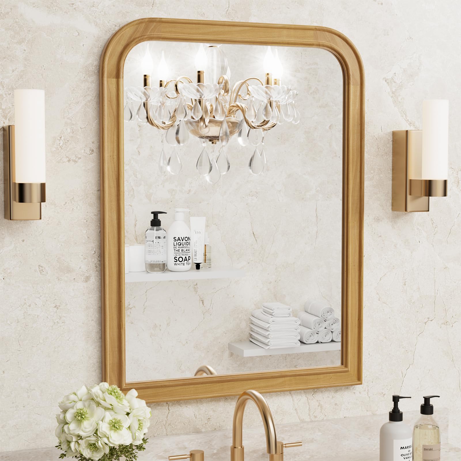 Amazon.com: WallBeyond Wood Mirror for Wall Decor 18x24 Inch Small ...