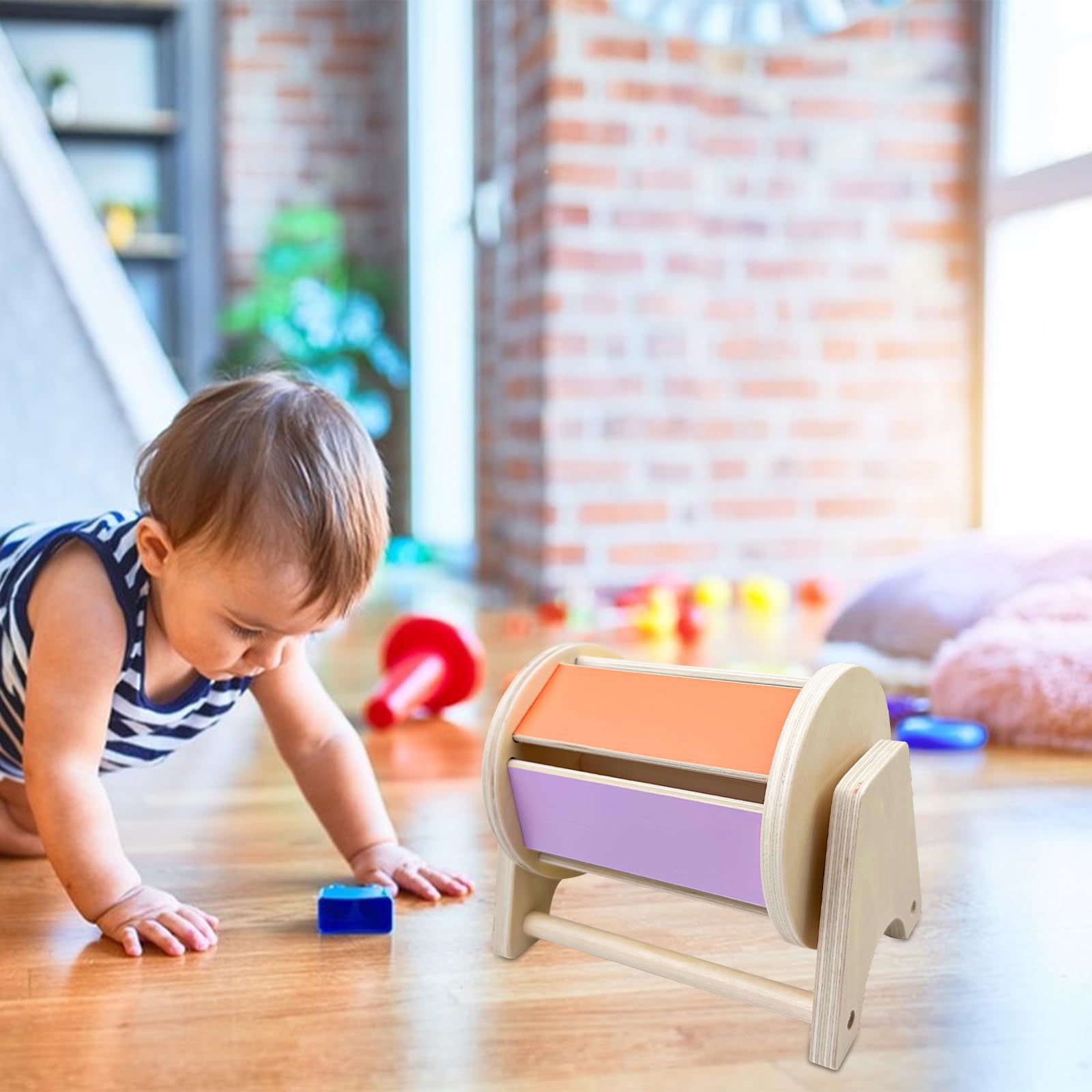 Maxentico Montessori sensoryczna obracająca się zabawka bębnowa