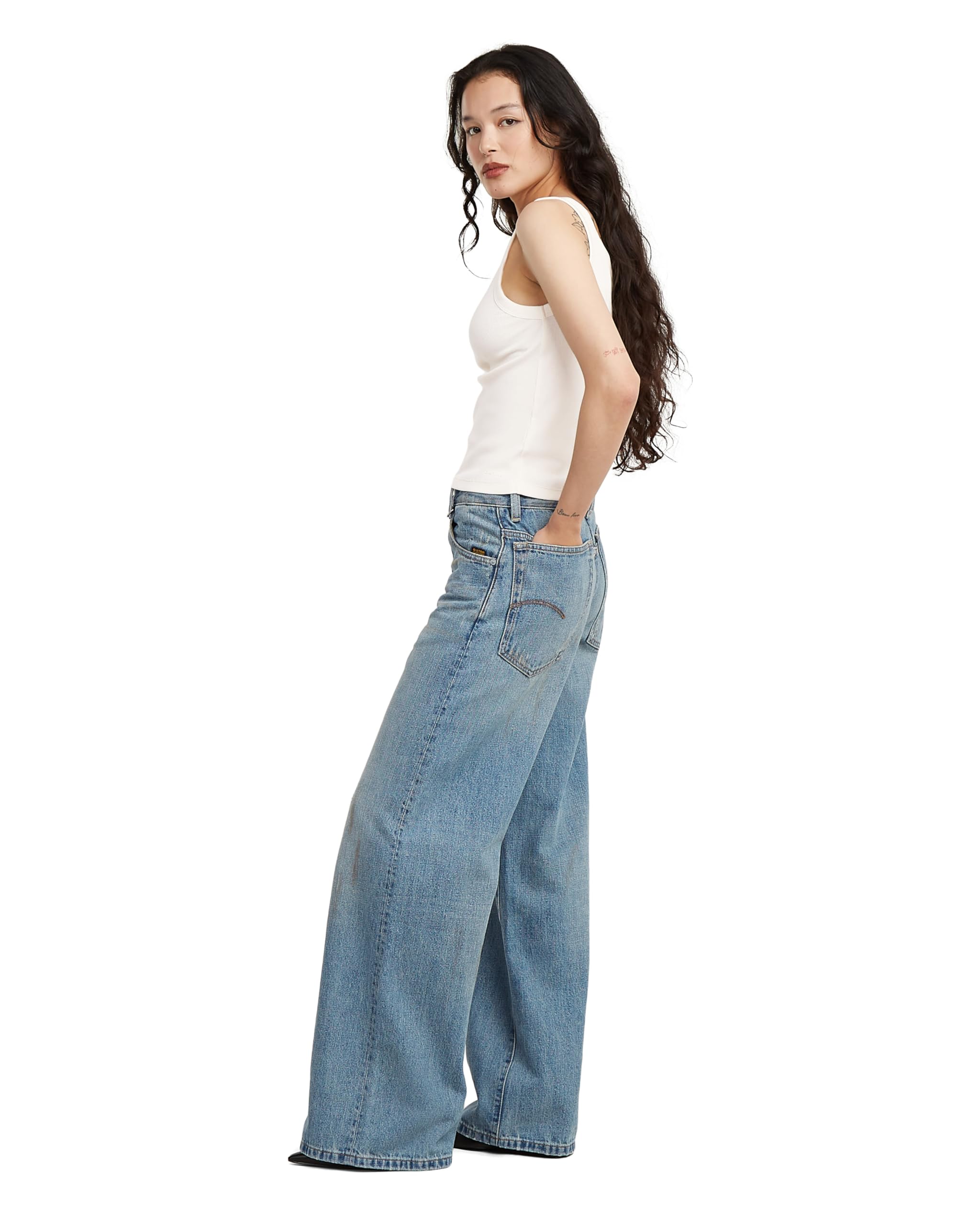 G-Star Women's Skater High Loose Jeans, Colour Blue, Size: Waist 26, Inseam 30