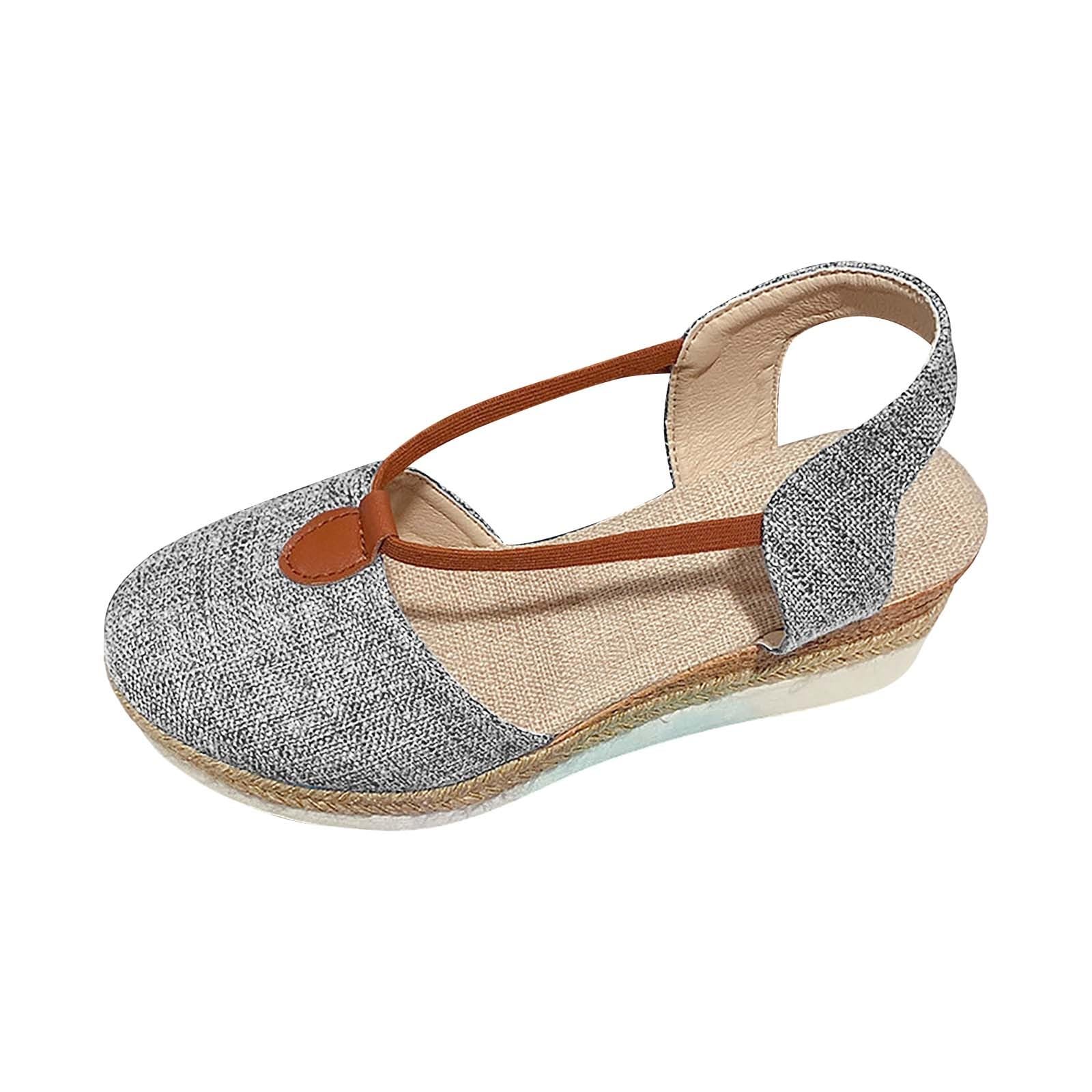 Scarpe Da Passeggiata Donna Leggera Confortevole Ortopedica, Pantofole Da Interni Da Donna Estate Pantofola Ortopedica Piattaforma, Pantofola Flangia Cavigliera Tong - Lino Tong Casual Traspirante