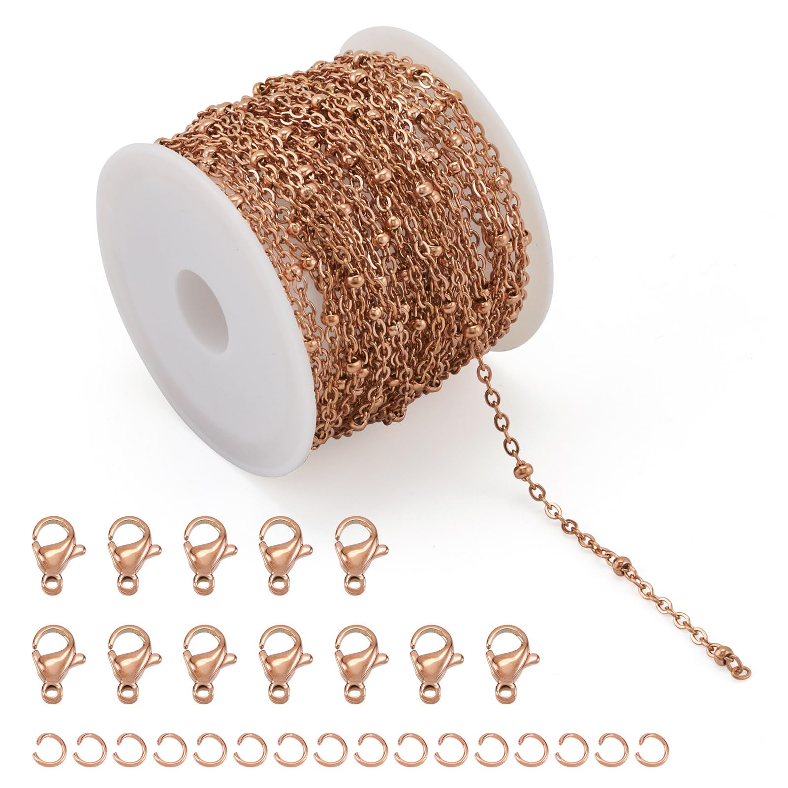 Chaîne satellite en acier inoxydable doré rose PandaHall pour bijoux durables