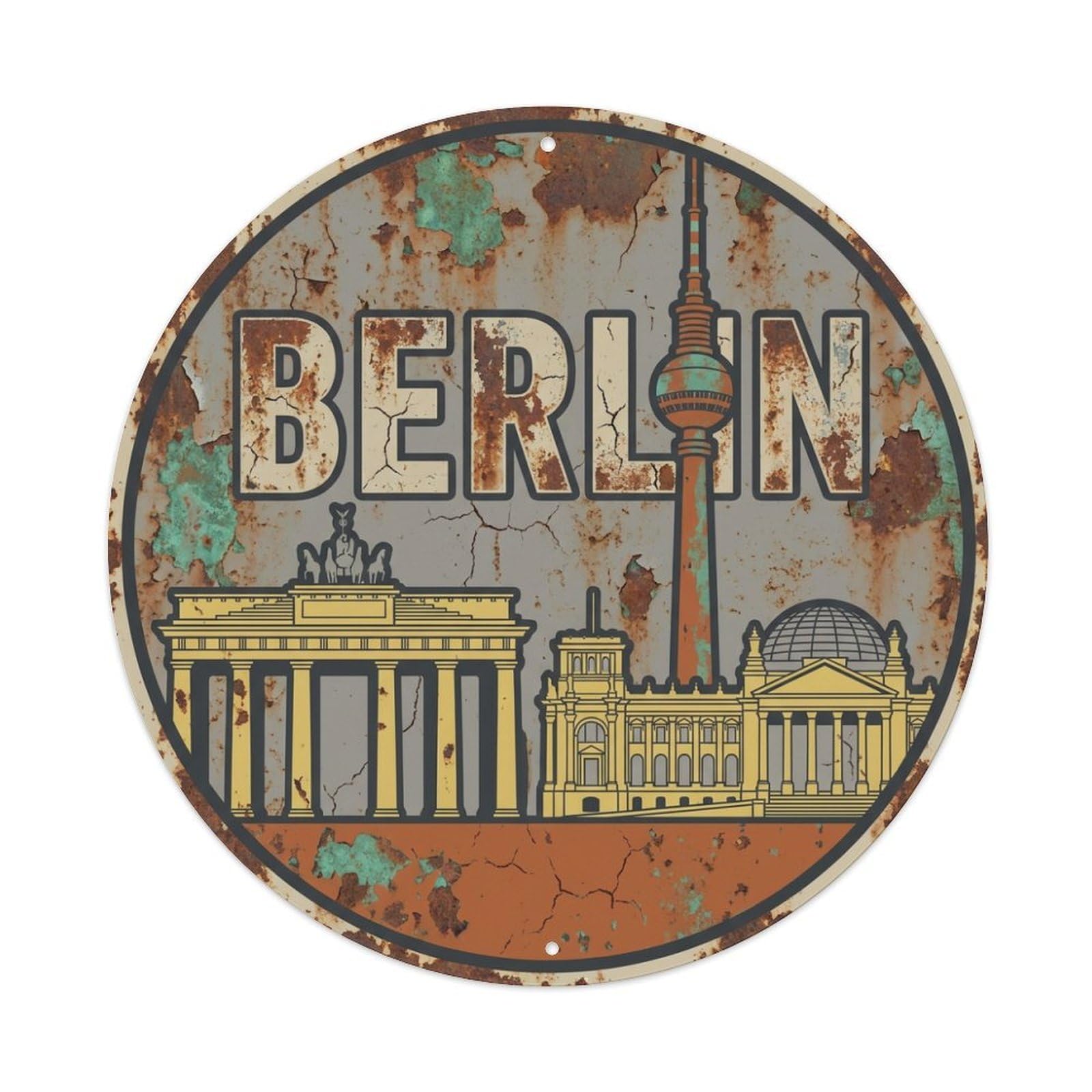 Vintage Travel Germany Berlin Metal Tin Sign