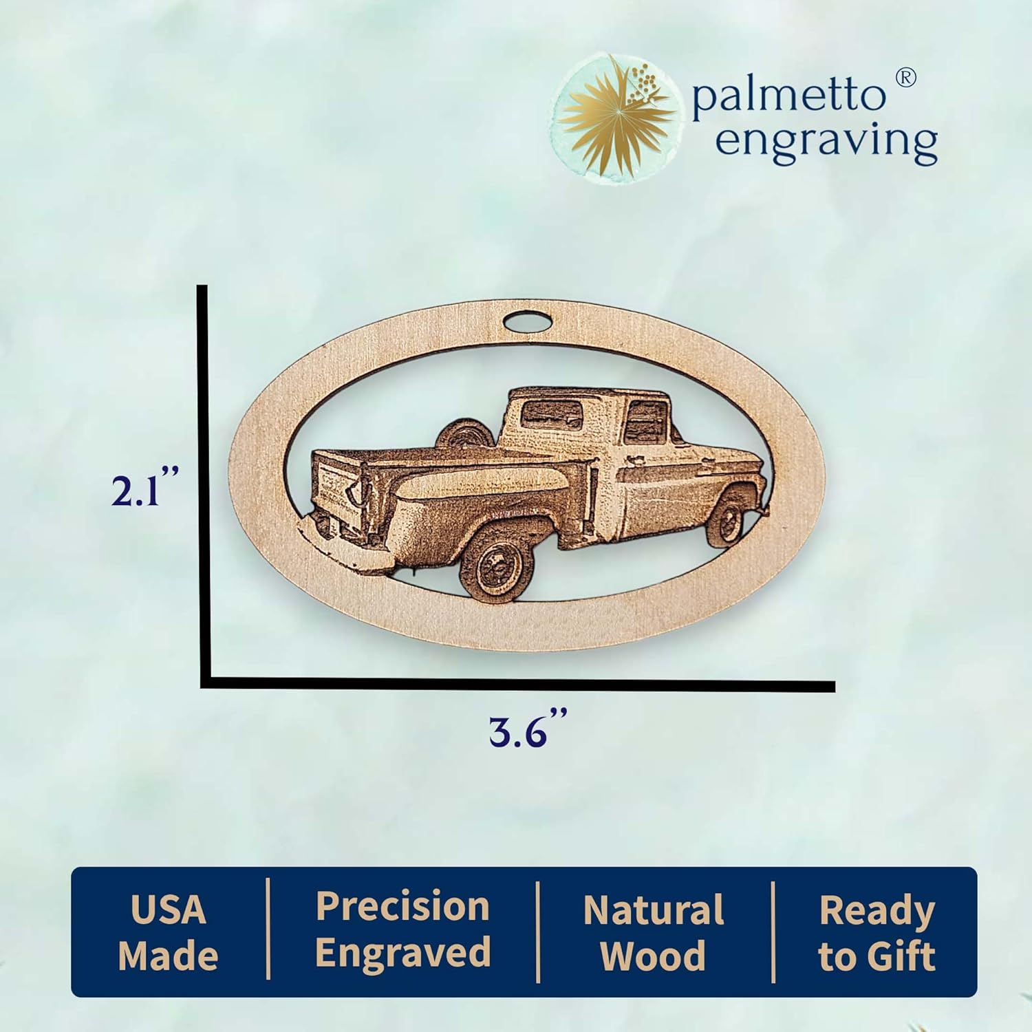 10PK Personalized Chevy Stepside Ornament, Vintage Truck Christmas Decoration, Classic Car Gift for Men, Chevy Truck Keepsake