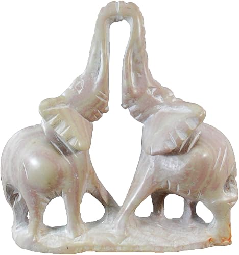 Miniatura 2 de Estatua de elefante besando blanco de 6"