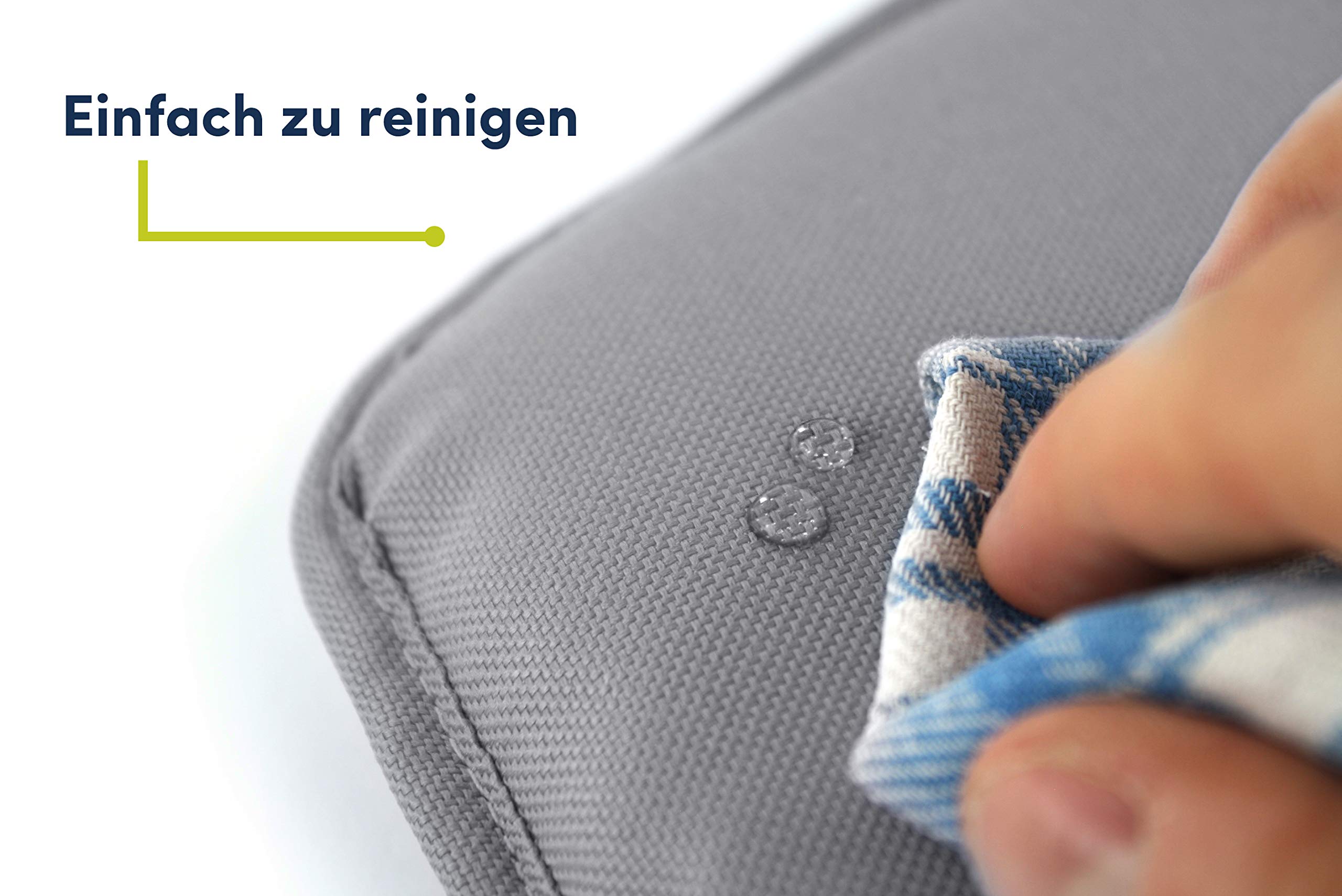 Hochstuhl Sitzkissen für Timba Safety 1st. - ergonomisches Memory-Schaum Kissen zur Rückenentlastung, Sitzpolster extra dick - Sitzverkleinerer Auflage ohne Verrutschen (Hellgrau)