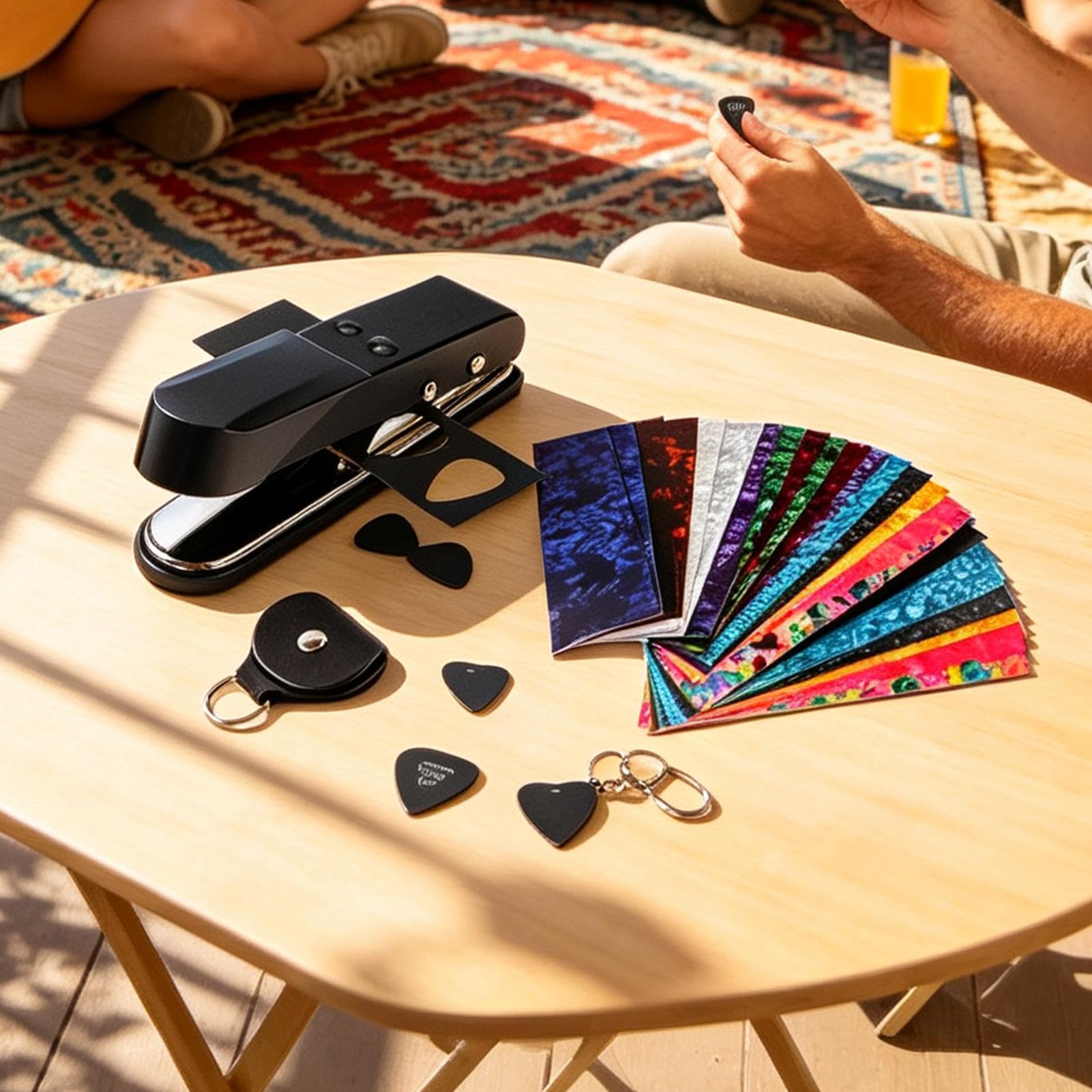 Kit de perforation pour guitare à monter soi-même avec 25 bandes et support