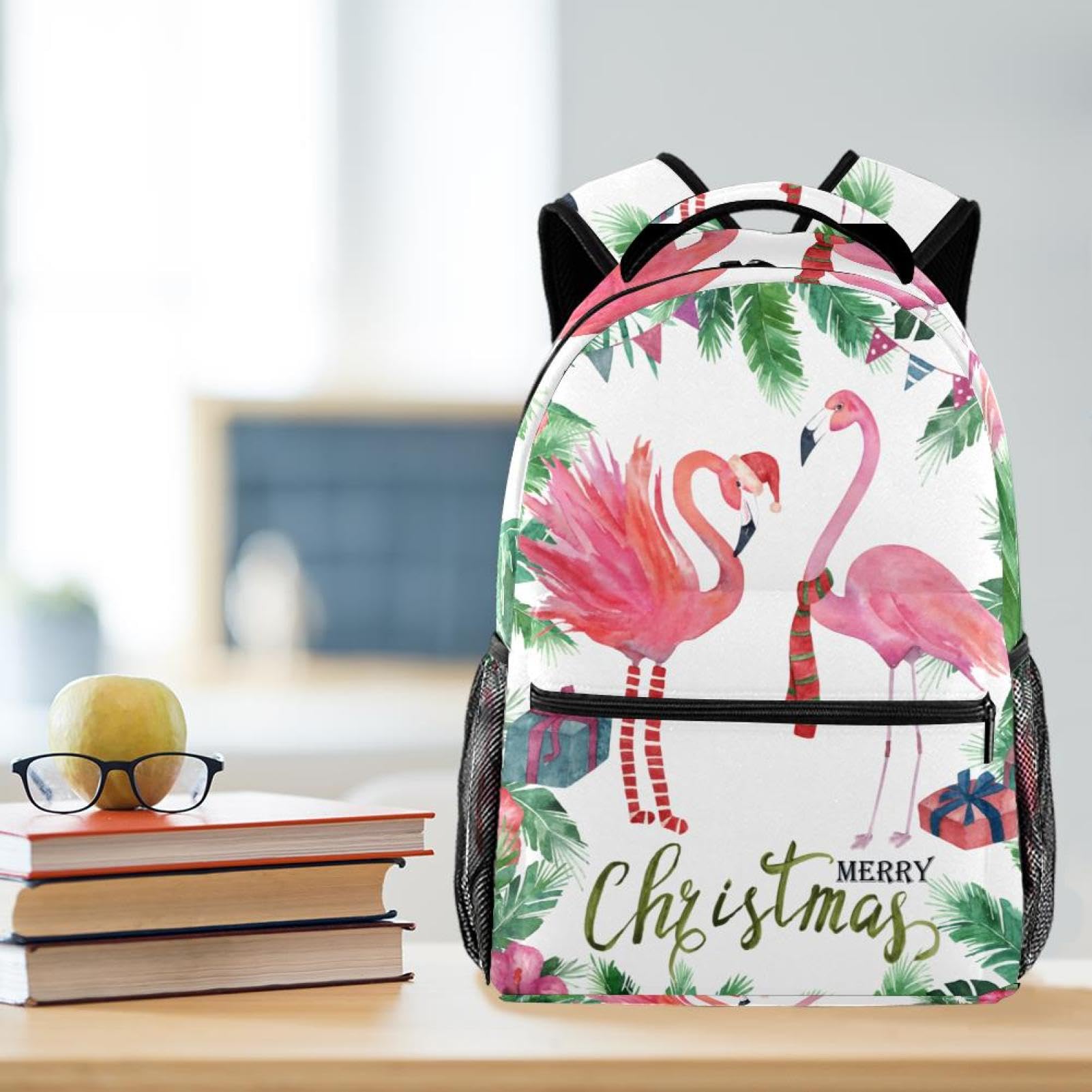 Zaino scolastico per uomini e donne, borsa da viaggio per computer portatile Merry Christmas, zaino leggero per università, zaino casual per libri