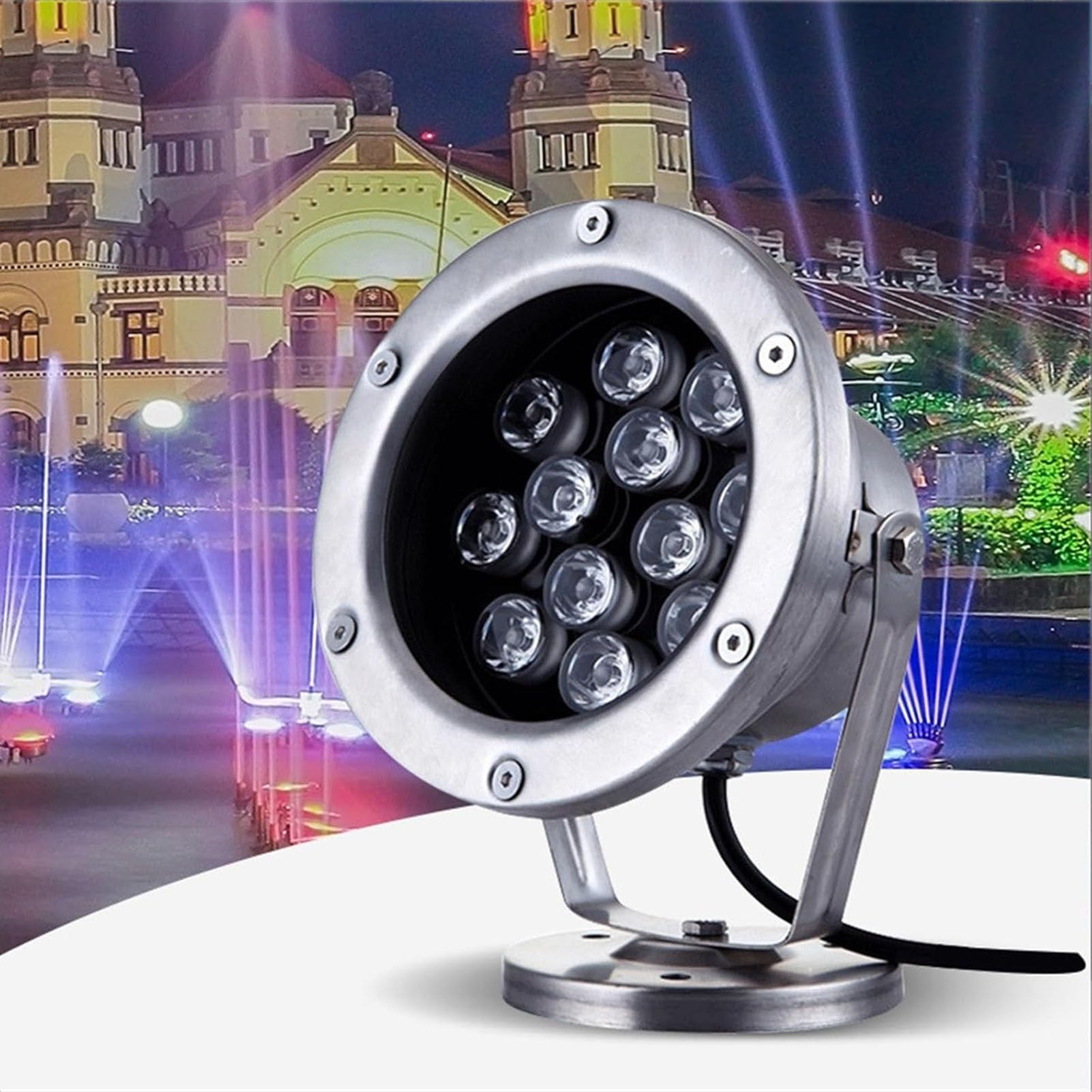 Oświetlenie podwodne LED RGB do oczek wodnych,lampa fontannowa do zanurzania,reflektor ze stali nierdzewnej 12 V,wodoodporny,IP68,regulowane oświetlenie krajobrazowe,do ogrodu,na dziedziniec i