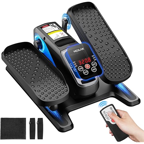 Portable Under Desk Elliptical Machine with Wireless Remote, 12 Manual & 3 Automatic Speeds, Pedal Ellipse Leg Exerciser,Leg Exerciser While Sitting for Seniors, Adults, Home, Office
