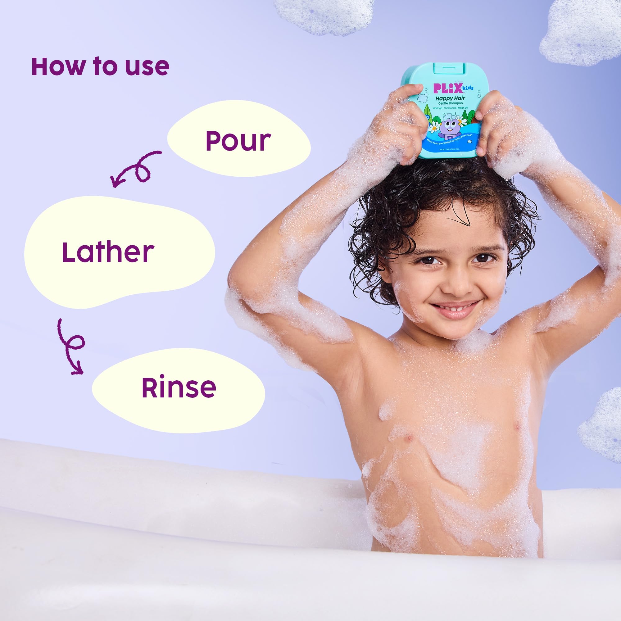 PLIX - THE PLANT FIX Happy Hair Gentle Shampoo for gentle cleansing | Nourished & soft hair | soothes the scalp | moringa seed oil, argan oil & aloe vera | daily use | for 2 years & above kids - Image 4 thumbnail