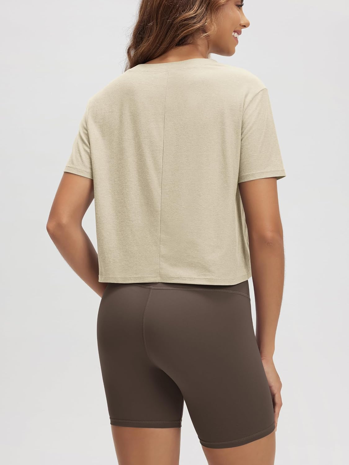 ODODOS Women's Performance Cropped Tee Ultra Soft odSTRATUM Tech Short Sleeve Relaxed Top Crew Neck T-Shirts - Image 2