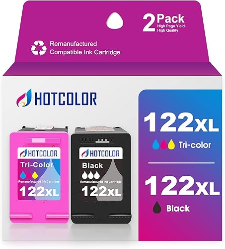 Cartucho de tinta de repuesto 122XL para HP 122XL para impresora láser HP Deskjet 1000 2050 3050 (1 negro1 color, 2 unidades)