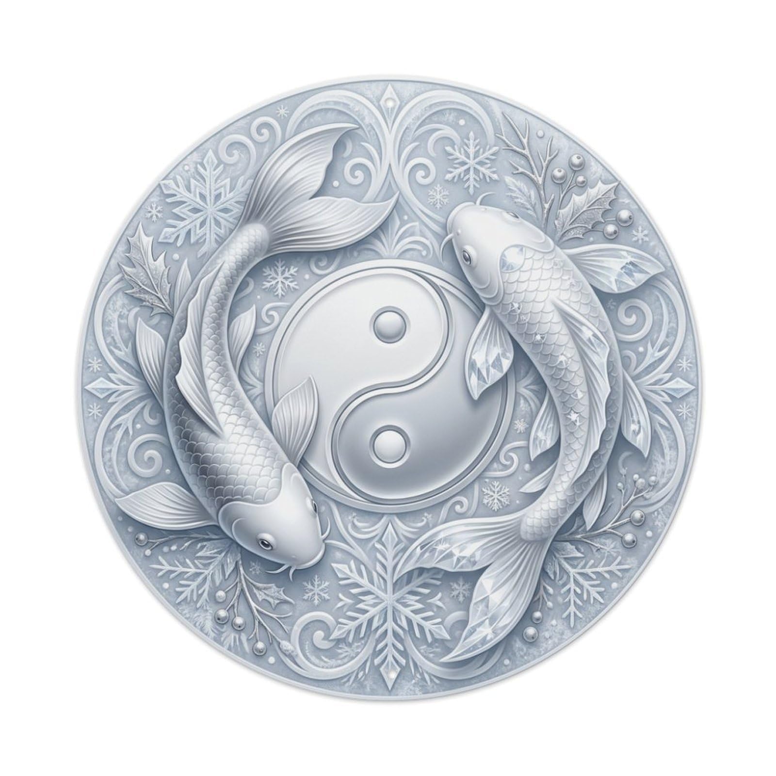 Metal Tin Sign Tai Chi Koi Fish