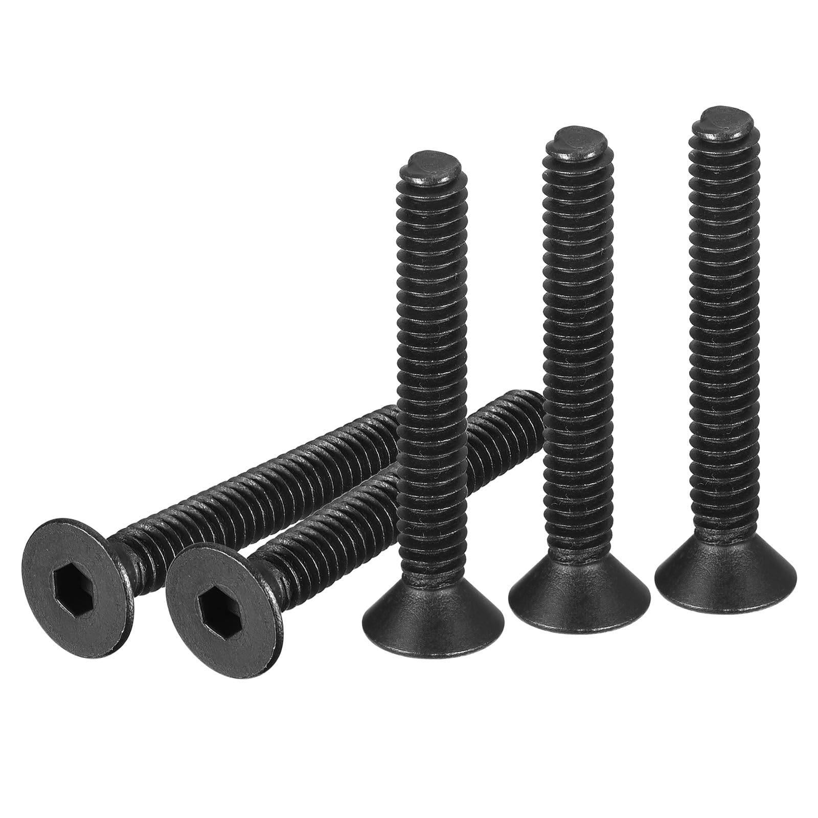 DTGN 1/4-20x3/4" Flat Head Socket Cap Screws, 25 Pack Hex Socket Flat Head Screws Carbon Steel Black Oxide, Full Thread