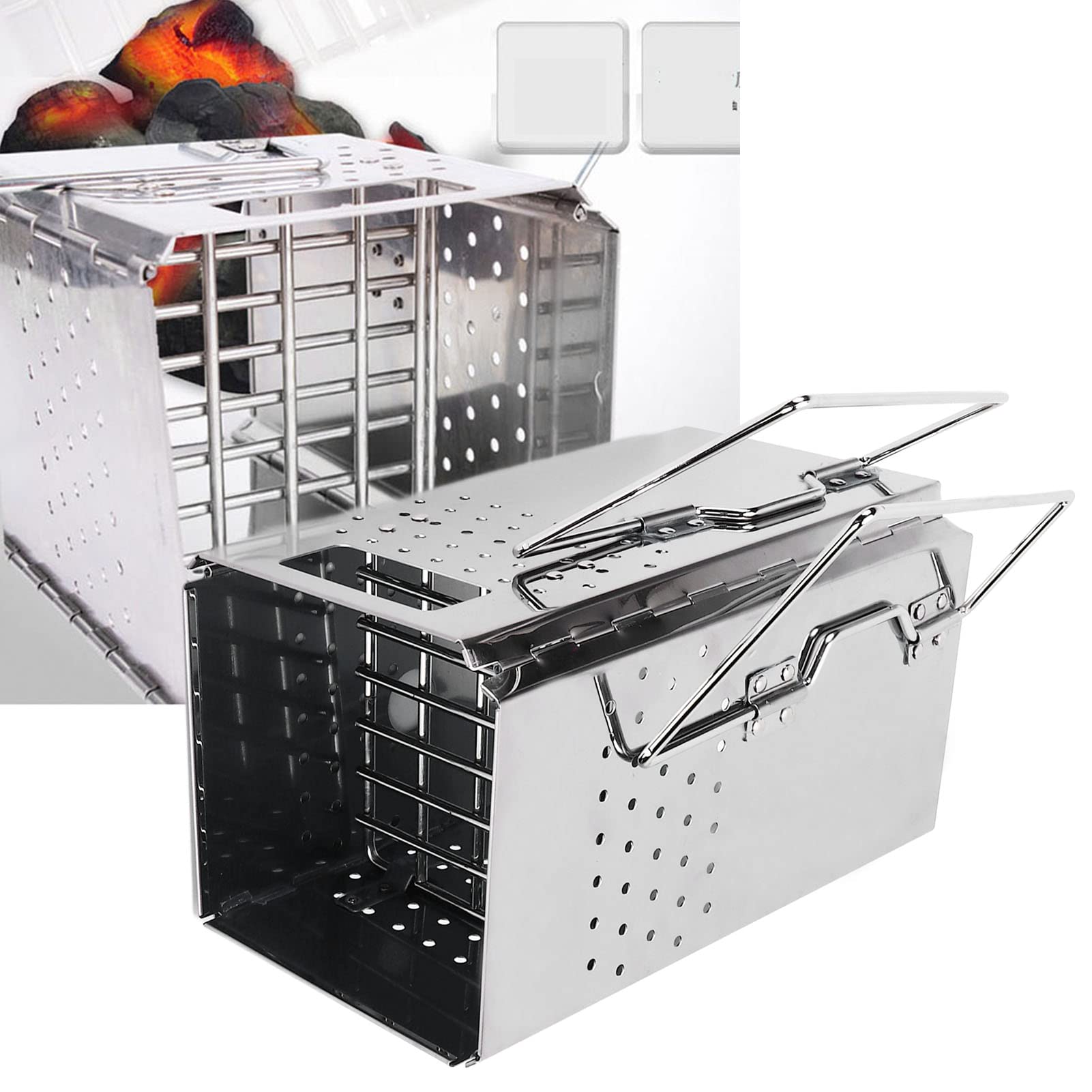 Anzündkamin, Rapidfire Starter - Groß (29cm Höhe) BBQ-Holzkohlegrill, Camping-Barbecue-Grill Grillanzünder, Edelstahl-Klapp-BBQ-Grill, Camping-BBQ-Grill für den Außenbereich Geschenk zum Valentinstag