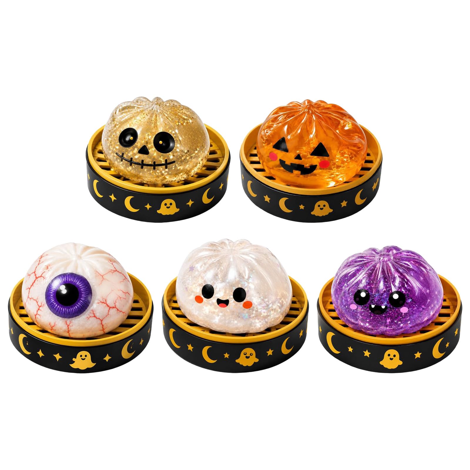 Halloween Spooky Ghost Dumpling, Dumplings Squish with Steamer Stress Balls Stress Relief Fidget Sensory for Holiday & Birthday Gifts Halloween decor — image 1