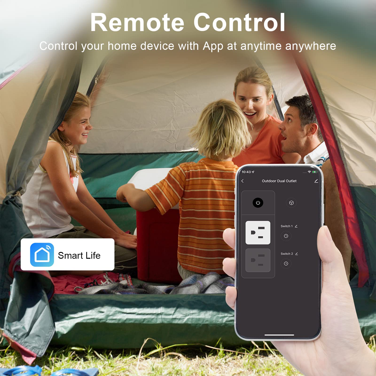 WiFi Outdoor Smart Plug Smart Plugs That Work with Google Home for Voice Control Wireless Remote APP Control — view 4