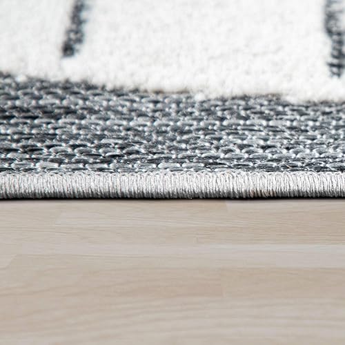 Miniatura 3 de Alfombra infantil Happy Lion Face Play Mat con efecto alto-bajo en gris moteado, tamaño 3'11" x 5'3"