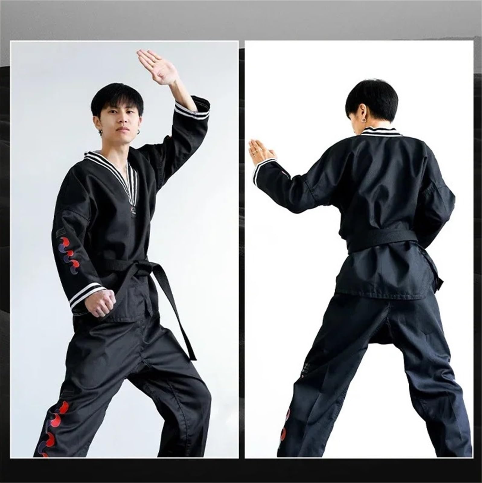 Uniformes de Taekwondo con Cuello en V, Artes Marciales, Karate, Manga Corta, Manga Larga, Ropa de Karate