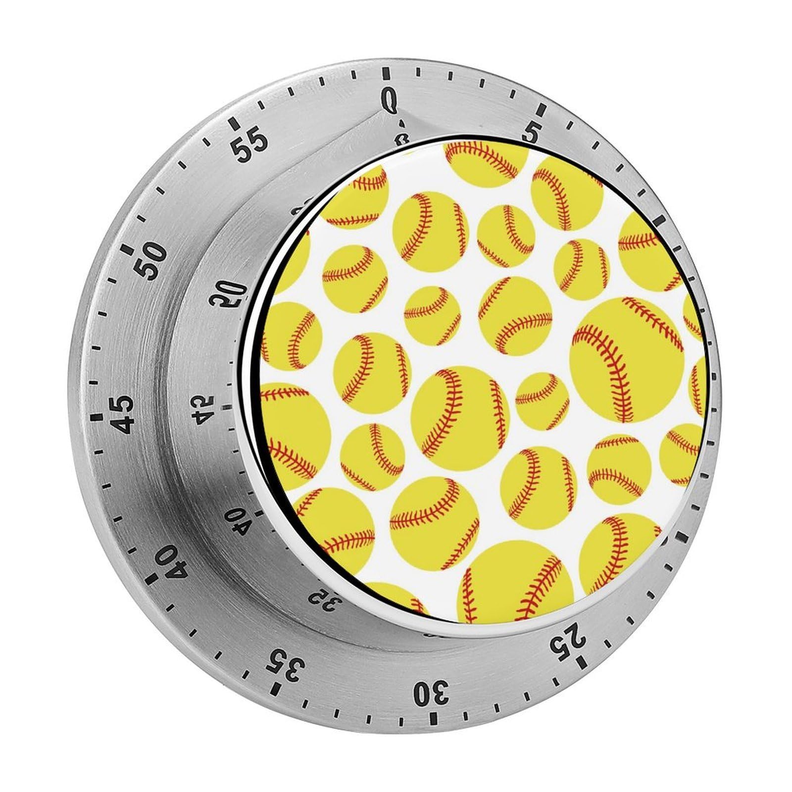 Softball Yellow Circular Rotating Timer, Suitable for Kitchen and Bedroom