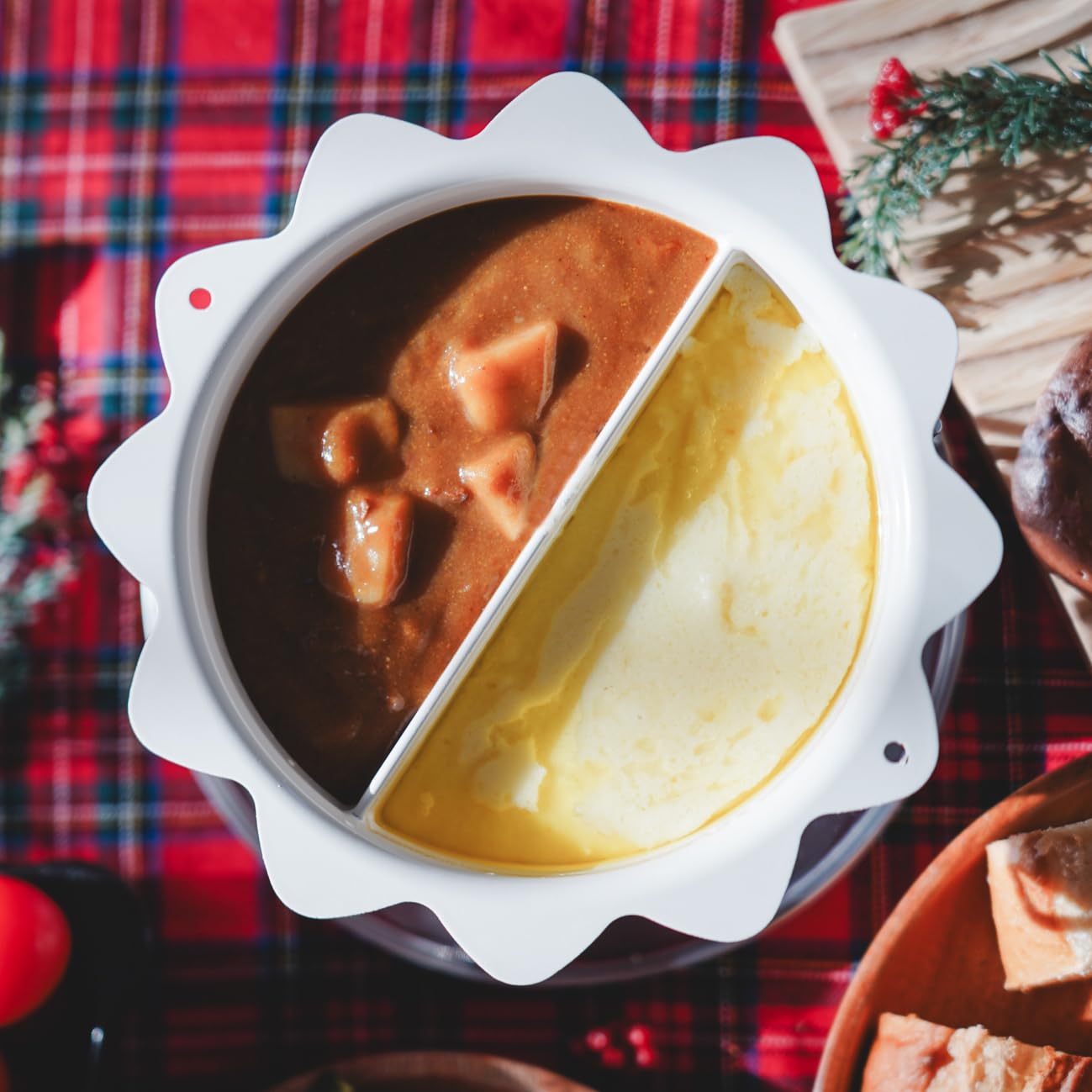 Amazon.co.jp: パール金属 フォンデュ鍋 フォンデュパン セット 仕切付