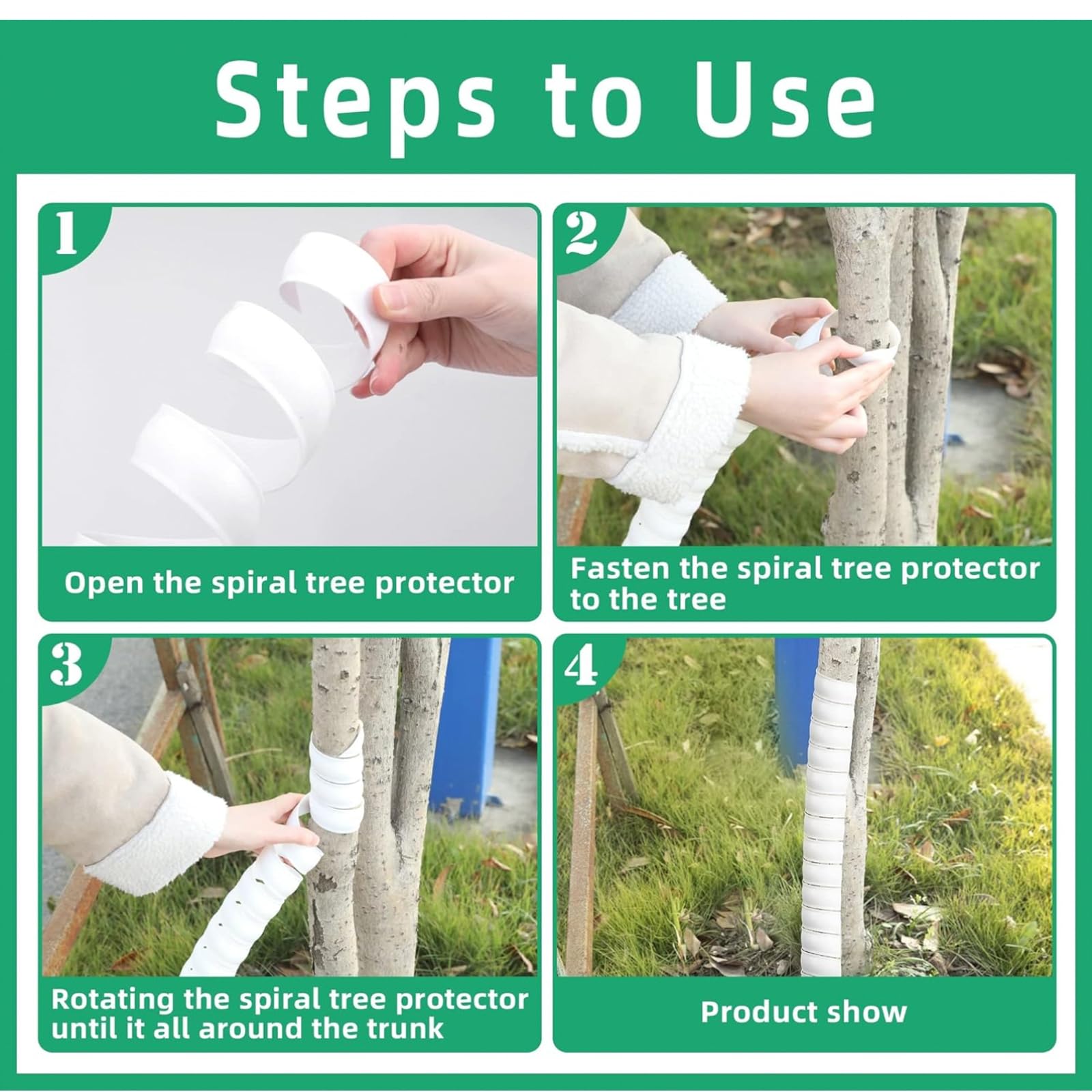 10 Protezioni Per Alberi A Spirale – Anticervo, Coniglio E Roditori – 2 Misure (5x39,9 Cm E 4,1x39,9 Cm)