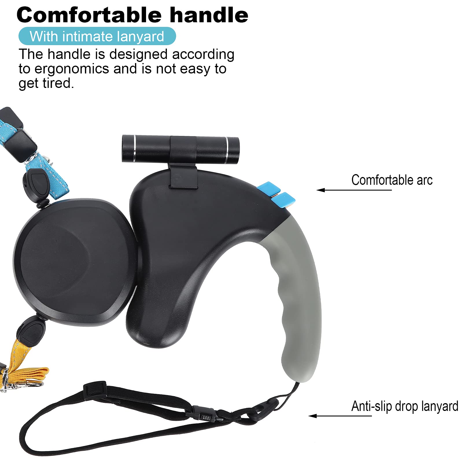 Pssopp Correa retráctil para Perros Correa retráctil Doble para Perros Correas para Caminar para Perros Correa para Mascotas para Caminar 2 Perros(Negro)