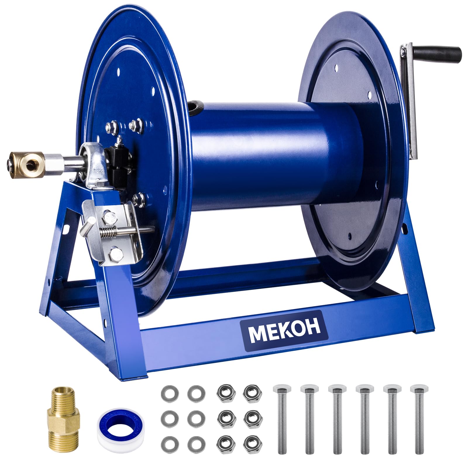 Pressure Washer Hose Reel 3/8"x350ft,1/4" 4500PSI Hand Crank Hose Reel for Power