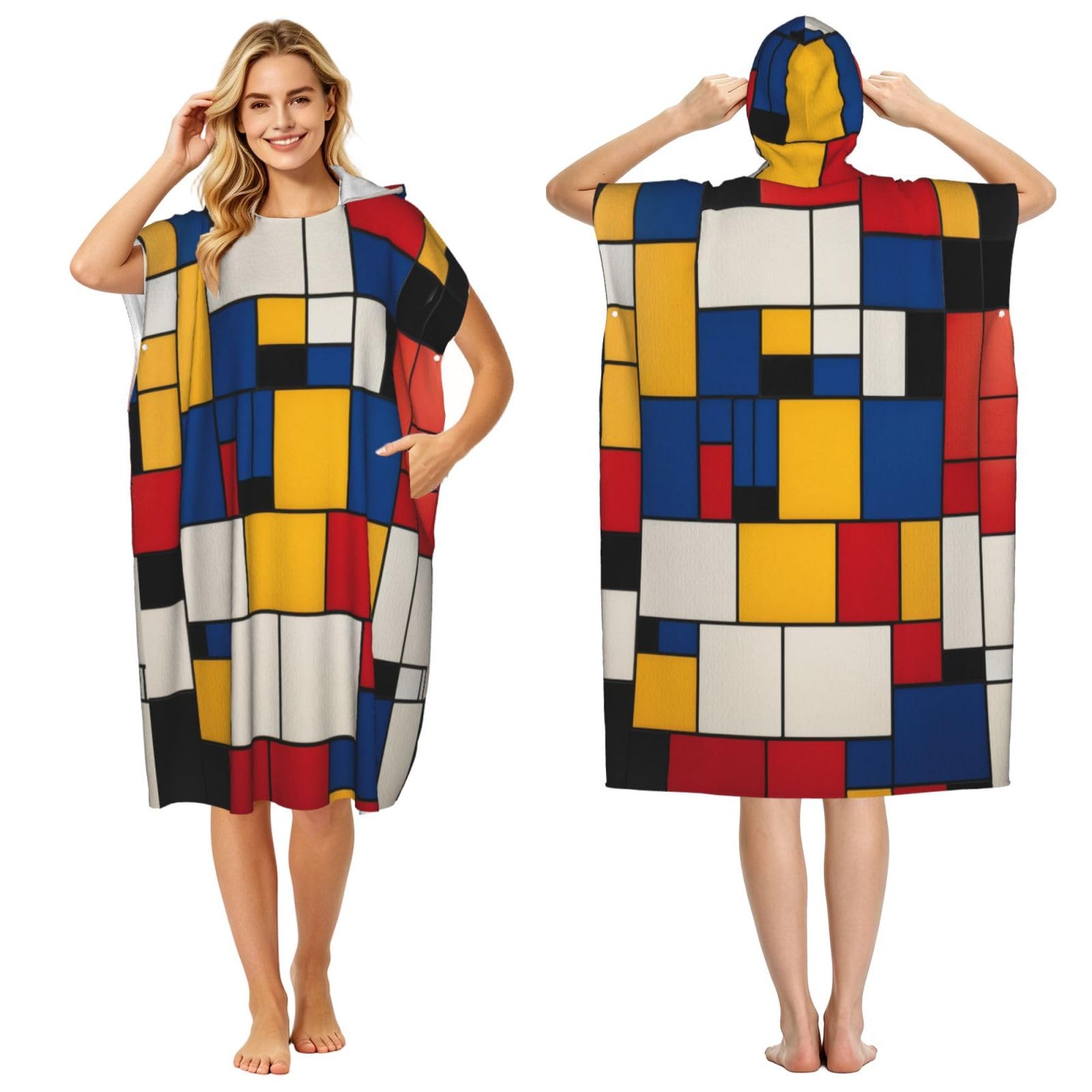 DTHKJNLSF Beautiful Colors Adult Hooded Beach Poncho Towel