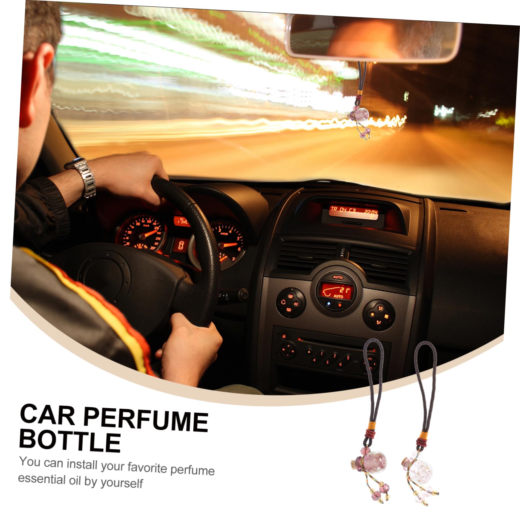 minkissy 8piezas Collar Difusor De Aceites Esenciales Colgantes De Vidrio Botellas De Perfume Decoración Para Auto Para Amigos y Familia